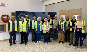 Our group at the entrance to the factory